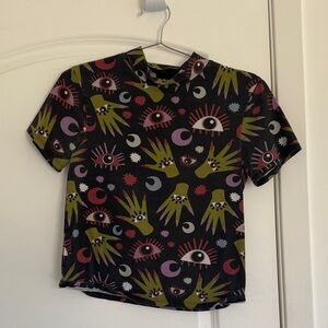Women’s nooworks Graphic Eye Print Shirt - Black and Green
